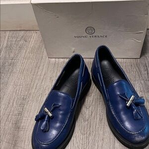 Versace Blue Kids Dress Loafers